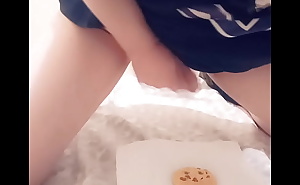 femboy jeni eats her cum from a cookie