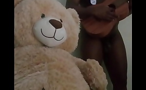 Me and my toy bear singing a parody song called refugee in bed/stuttering song as a duo