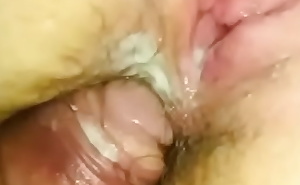 Bareback anal using cum for lube