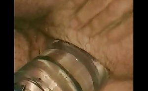Huge Plastic Drink Bottle deep in my Ass up close