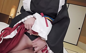 Vtuber maid uniform cosplaying femdom handjob,blowjob and cowgirl raw sex creampie POV videos. Fantia :