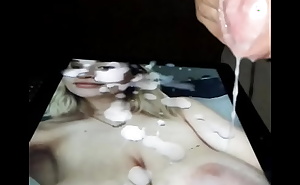 Blonde Gigantic tits and areolas Cumtribute Three cums in a row Slow Mo