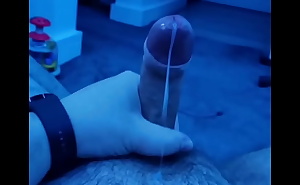 Toms8inche strokes 8 inch cock, lots of cum