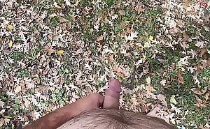 dirty talking outdoors then cumming outdoors naked
