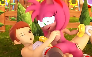 Sonic ditched Amy, so she fucks human