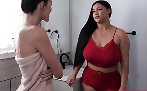 Huge tits latina lick babes shaved pussy