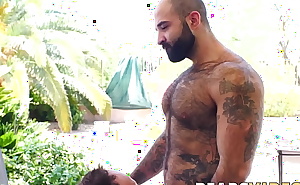 Hairy bearded bear makes his mature friend ride his big cock