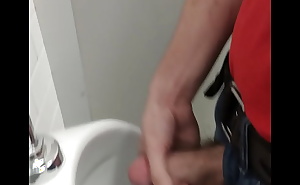 Cum in urinal at work