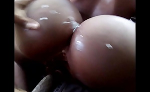 Splashing my Man-Milk all over my African Doll's phat booty cheeks w/cumshot (cocoa skinned sex doll) Part 2