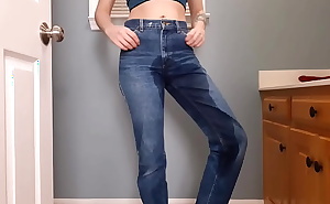 Cumming and Peeing in Etsy Lee Jeans #2