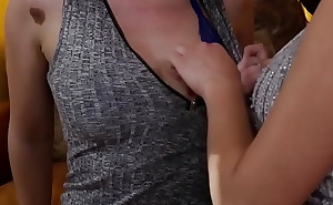 Big tits lesbian babe fingering her hairy latina girlfriend