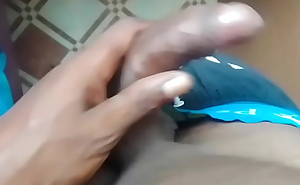 Stroking my Black curved Cock