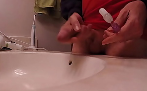 Cum on visitor's toothbrush