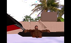 spy drone caught stunningly handsome hunk duane brown relaxing on vacation