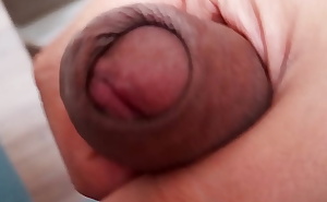 Slowly stroking my uncut cock, closeup. March 25, 2023.