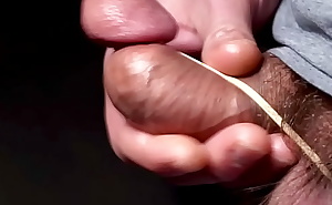 Cock bound tied solo cumload sperm reversal back swollen rewind cumshot close up in reverse