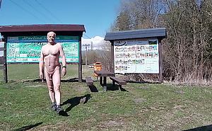 Naked in front of a tourist attraction