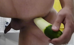 Cucumber fuck anal