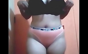 Big ass teen poses in underwear showing her enormous tits