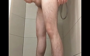 Wanking my big dick in the shower