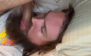 Wet self suck and Cum on my beard