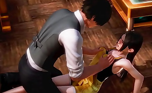 Cute lady hentai having sex with a man in erotic gameplay video