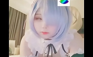 Wuuuuucy in Rem cosplay fucking so hard
