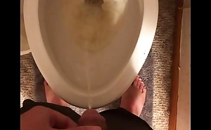 Male pees after a big jerk off