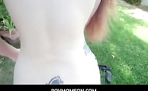 PovMomSon - Outdoor POV blowjob session with redhead Stepmom