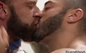 Gays anal fuck in public restroom at airport
