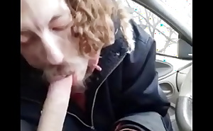 buddy sucked in car lets out a moan