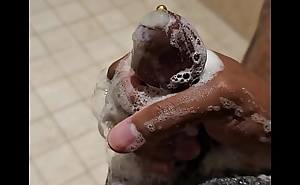 Washing my dick and cum by accident
