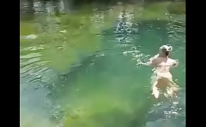 German Milf Sandra in Croatia on mreznica naked swimming