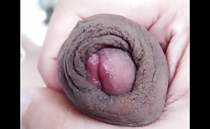 Jacking off my uncut cock, extreme closeup, foreskin play. August 12, 2023.