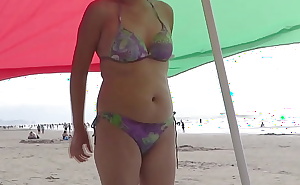 My first time on the beach having sex with stepson, big cumshot on my pussy