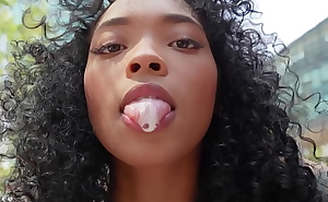 Black amateur Barbie Rous gets ready to get fucked