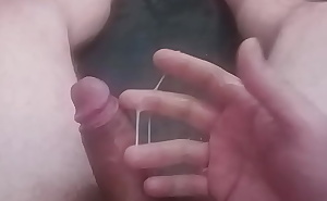 Self Piss in tub then jerk off till I barely cum a little load