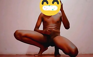 Jerking off my dick to the beat as I squat