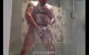 Handsome guy showers
