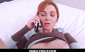 FamilyMILF - Redhead Stepmom Fucked By Stepson While Talking On Her Phone POV - Marie McCray