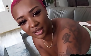 Bigass Ebony babe with big boobs fucked in IR FFM POV 3some
