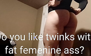 Femenine booty twink anal tease