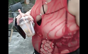 I love to walk around with my big Pierced Natural Tits in a see through top.