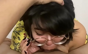 Chubby Girlfriend Attempts Deepthroat