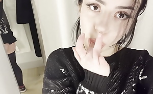Naughty Teen Fingers Herself in Public Dressing Room