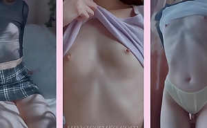 Petite girl loves showing off her small titties - compilation pt.5