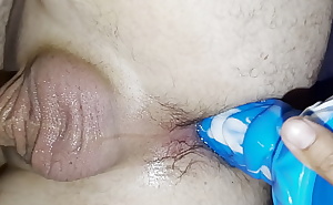 Ass cums and gapes from big alien toy