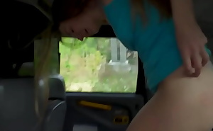 Car bae fucked in wet pussy hole by perverted driver
