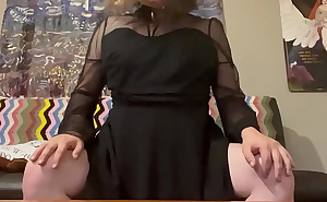 Thick Goth trans CD Babe in Collar Solo Ass Play