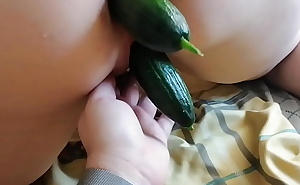 Mature cucumber in ass